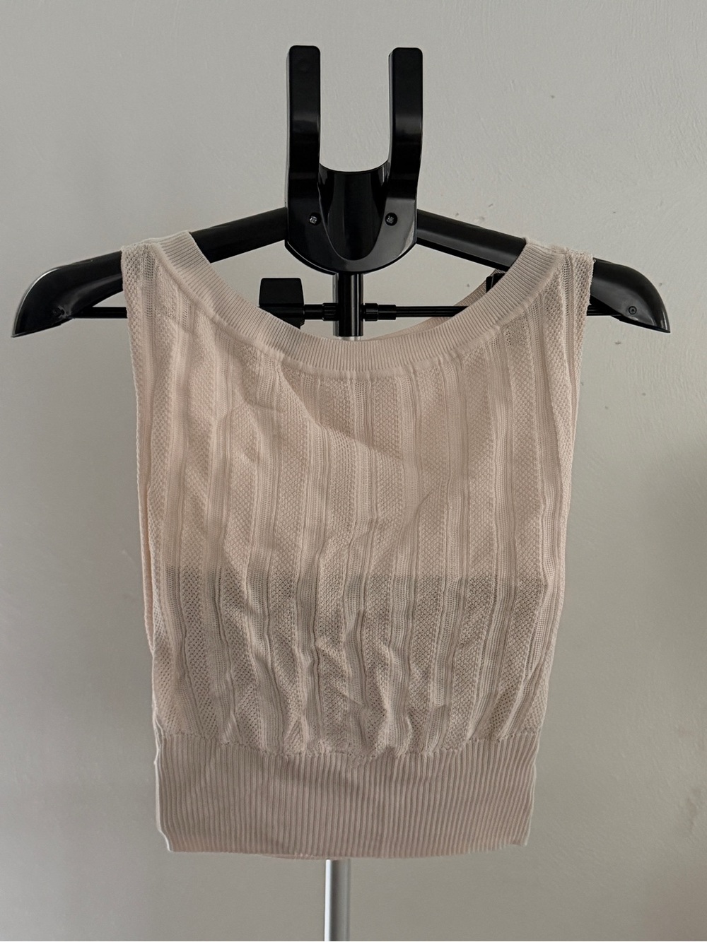 Free People Pale Beige Cable Knit Tank